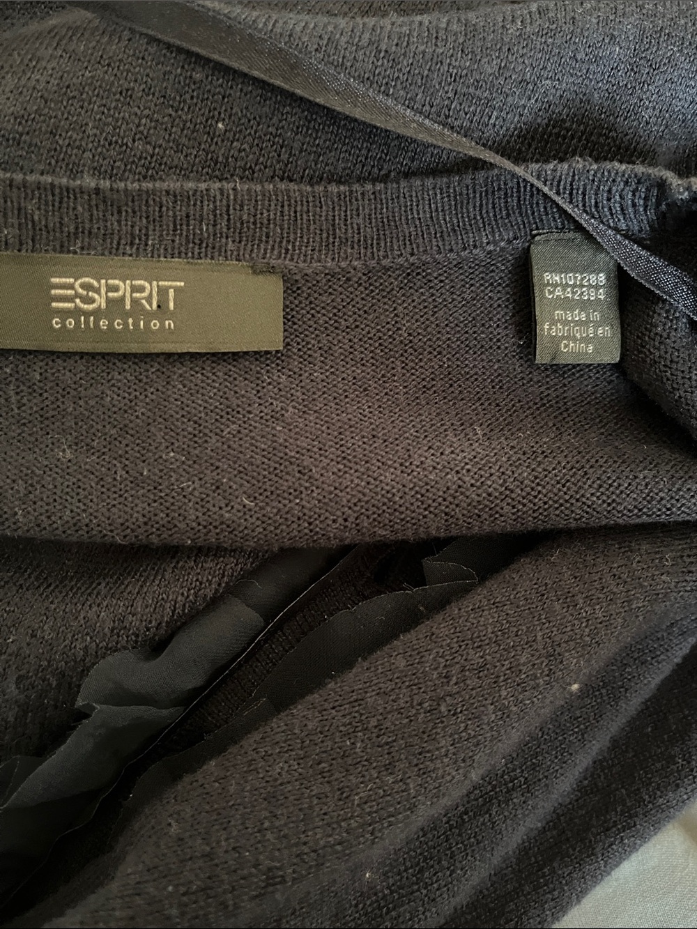 Esprit Navy Ruffle-Trim Button Cardigan - Picture 5 of 8